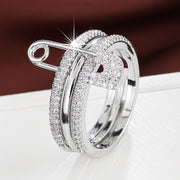 A Minimalist Ring for Women That Features a Detachable Design with Zirconia Inlays. - Luxe Ladies Moda
