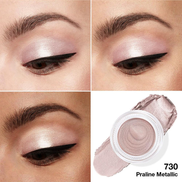 Cream Glitter Light Champagne Shimmer Metallic Eyeshadow Palette Makeup, Mini Instant Holographic Eyeshadow for Women, Sombras Crema Para Ojos, Talc, Paraben & Cruelty Free, 730