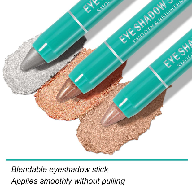 8 Colors Cream Eyeshadow Stick Set, Matte and Smooth Eye Shadow Sticks, Waterproof Long Lasting High Pigmented Eye Shadow Sticks