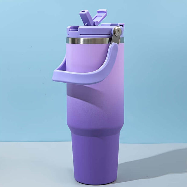 40oz Stainless Steel Vacuum Insulated Bottle – Leakproof, Double-Wall Insulation, Portable Handle, Gradient Color - Luxe Ladies Moda