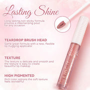 Gradient Lip Liner and Gloss Lip Combo Set, Long Lasting Light Brown Matte Lipstick Crayon Lip Liner Pencil, Hydrating Plumping Shiny Nude Tinted Lip Gloss Makeup