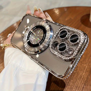 Luxury Bling Glitter Ring Bracket Magnetic Plating Phone Case For IPhone 15 14 13 12 11 Pro Max 15 Plus Kickstand Shockproof Soft Back Cove Accessories Protection - Luxe Ladies Moda