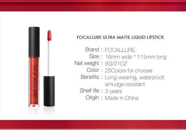 Luxe Liquid Lipgloss & Matte Lipstick – 37 Colors, Waterproof, Long-Lasting Lipstick Collection