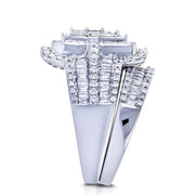 Vintage White Crystal Stone Rings Silver Wedding Jewelry For Women Charm Bride Square Engagement Ring Set