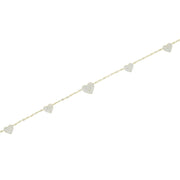 High Quality Micro Pave White CZ Heart Charm Link Chain Necklace Minimal Delicate Fashion Jewelry - Luxe Ladies Moda