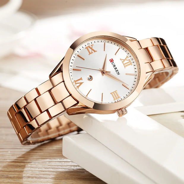 CURREN Gold Watch Women Watches Ladies Creative Steel Women's Bracelet Watches Female Clock Relogio Feminino Montre Femme - Luxe Ladies Moda
