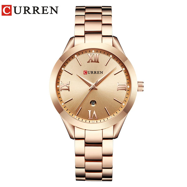CURREN Gold Watch Women Watches Ladies Creative Steel Women's Bracelet Watches Female Clock Relogio Feminino Montre Femme - Luxe Ladies Moda