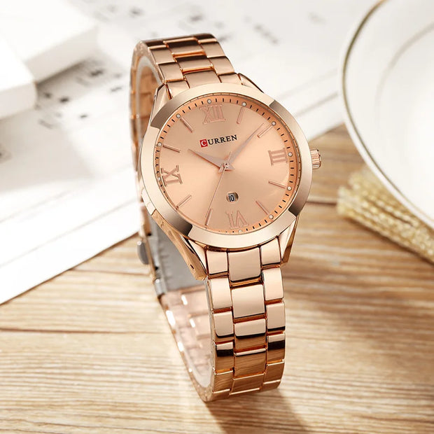 CURREN Gold Watch Women Watches Ladies Creative Steel Women's Bracelet Watches Female Clock Relogio Feminino Montre Femme - Luxe Ladies Moda