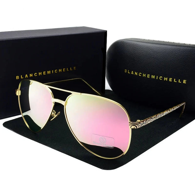 High Quality Pilot Sunglasses Women Polarized UV400 Sunglass Mirror Vintage Sun Glasses 2020 Sunglasses Woman okulary With Box - Luxe Ladies Moda