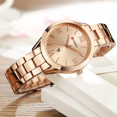 CURREN Gold Watch Women Watches Ladies Creative Steel Women's Bracelet Watches Female Clock Relogio Feminino Montre Femme - Luxe Ladies Moda
