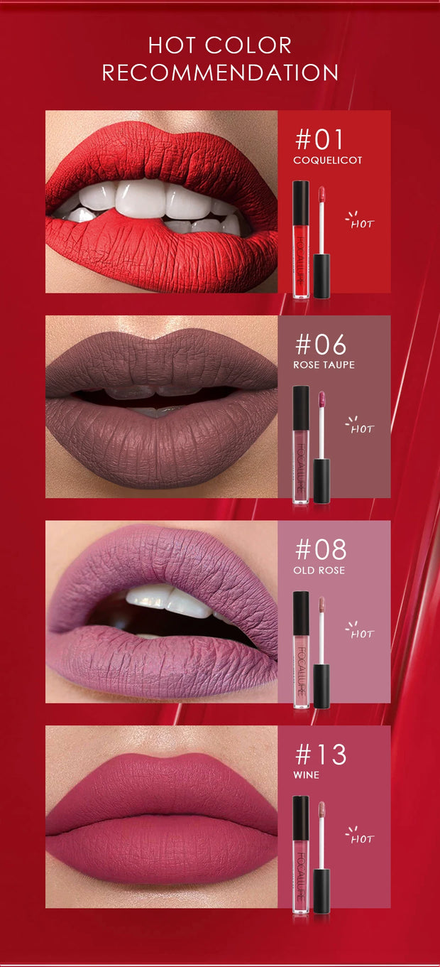 Luxe Liquid Lipgloss & Matte Lipstick – 37 Colors, Waterproof, Long-Lasting Lipstick Collection