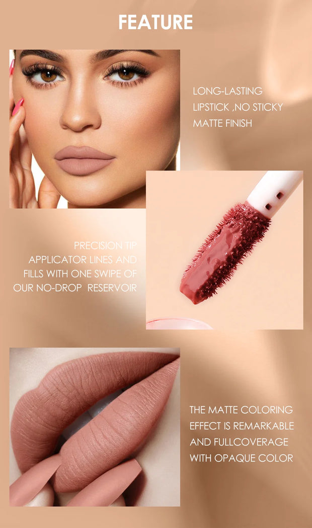 Luxe Liquid Lipgloss & Matte Lipstick – 37 Colors, Waterproof, Long-Lasting Lipstick Collection