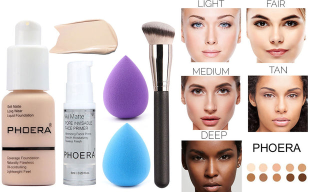 5PCS Color Changing Foundation Set – Full Coverage Makeup