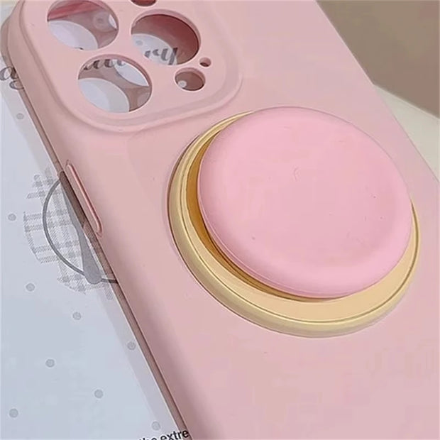 Cute Macaron Silicone Round Magnetic Holder Grip Tok Griptok Phone Stand Holder Support For iPhone 15 For Pad Magsafe Smart Tok - Luxe Ladies Moda