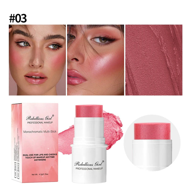 Blush Contour Highlighter Stick for Cheeks Eyes Lip Lightweight Dewy Finish Blush Stick Contour Natural Blusher Stick Makeup Set - Luxe Ladies Moda