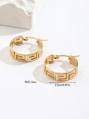 Stainless steel gold-plated women's earrings, fashionable Chinese style women's jewelry, a gift from good friends for women - Luxe Ladies Moda