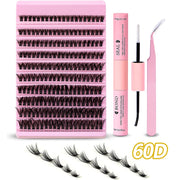 DIY Eyelash Extension Kit 200pcs Individual Lashes Cluster D Curl, 8-16mm Mix Lash Clusters with Lash Tweezers - Luxe Ladies Moda