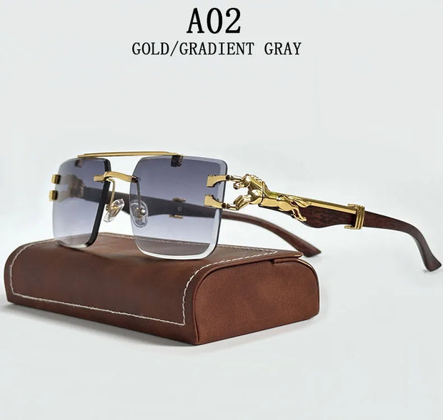 Rimless Sunglasses Women Trendy Luxe Fashion Sunglasses Vintage Glasses - Luxe Ladies Moda