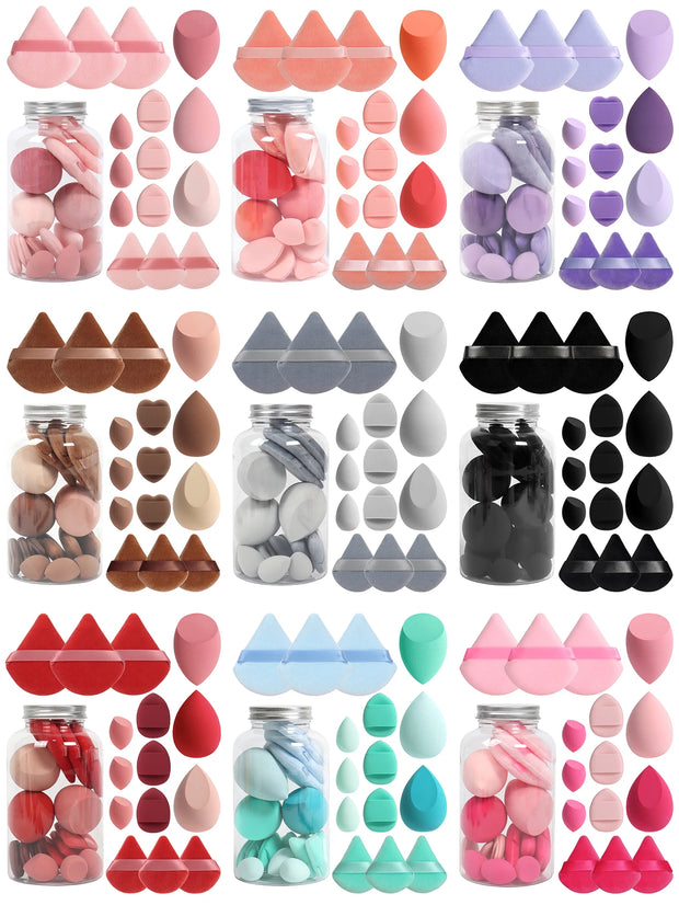15-Piece Makeup Puff & Sponge Set – Loose Powder Puffs, Mini Makeup Eggs & Air Cushion Applicators - Luxe Ladies Moda