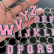Cute Cartoon Pink Alphabet Keychains | A-Z Letter Keyrings for Personalized Style" - Luxe Ladies Moda