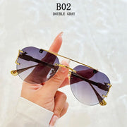 Rimless Sunglasses Women Trendy Luxe Fashion Sunglasses Vintage Glasses - Luxe Ladies Moda