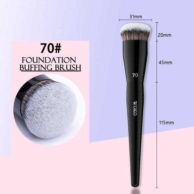 Flat Top Foundation Makeup Brushes Flat Angled Synthetic Hair Face Contour Foundation Liquid Cream Bronzer Buffing Makeup Tool - Luxe Ladies Moda