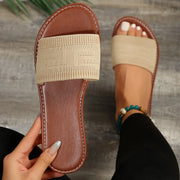 Women Slippers Summer Luxury Fashion Flat Sandals Brown Designer Open Toe Non-Slip Outdoor Beach Slippers Slides Women - Luxe Ladies Moda