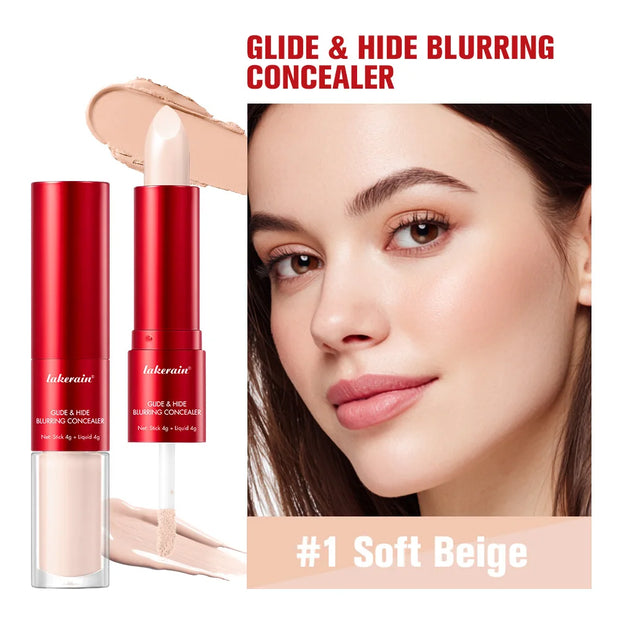 GlideHide Blurring Concealer | Dual Formula Liquid & Balm | Creamy Texture, Dark Circle & Wrinkle Coverage, Long-Lasting