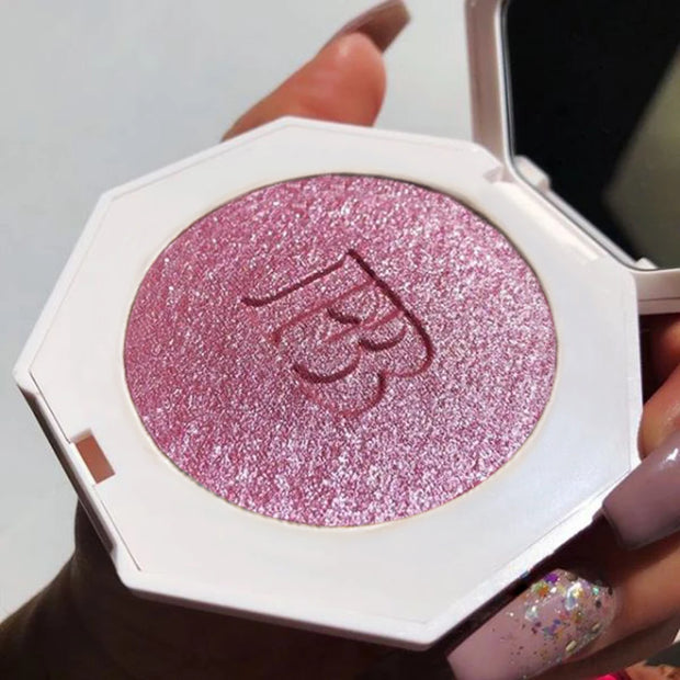 3D Baby Pink Shimmering Body Highlighter Palette - Smooth Glitter Powder for Face Contouring" - Luxe Ladies Moda