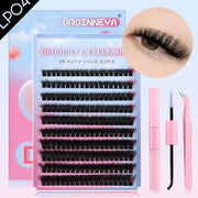 Lash Clusters Set Mixed Tray Lashes Kit Fluffy Individual Lashes Extension with Lash Bond and Seal At Home Makeup - Luxe Ladies Moda