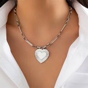 Punk Big Heart Pendant Necklace for Women Fashion Goth Metal Choker Necklace Charm Party Jewelry On The Neck Gifts - Luxe Ladies Moda