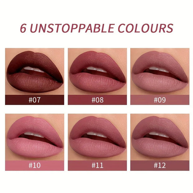 Matte Lipgloss&lip Liner Set 12 Colors Waterproof Luquid Lipstick High Pigmented Long Lasting Waterproof Lips Makeup - Luxe Ladies Moda