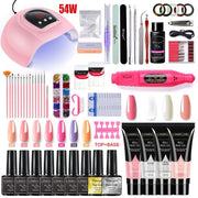Nail Set Nail Gel Tools Kit 54W Nail Lamp 18/12/7 Colors UV Gel Nail Polish Kit Contains Nail Drill Machine Nail Kit