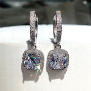 "Bright Square Zircon Women’s Earrings | Light Luxury Commuter Ear Hooks" - Luxe Ladies Moda