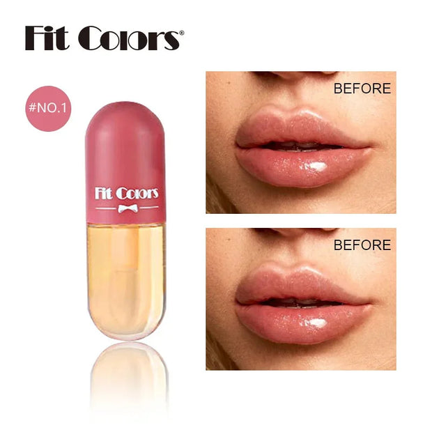 Mini Capsule Liquid Lip Blam Moisturizing Transparent Color Changing Lip Plumping Oil Mirror Jelly Plumping Lip Gloss Cosmetic - Luxe Ladies Moda