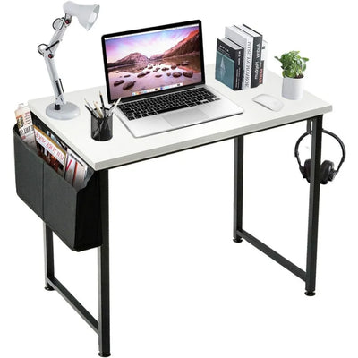 Small Computer Desk White Writing Table for Home Office Small Spaces 31 Inch Modern Student Study Laptop PC Writing Desks - Luxe Ladies Moda
