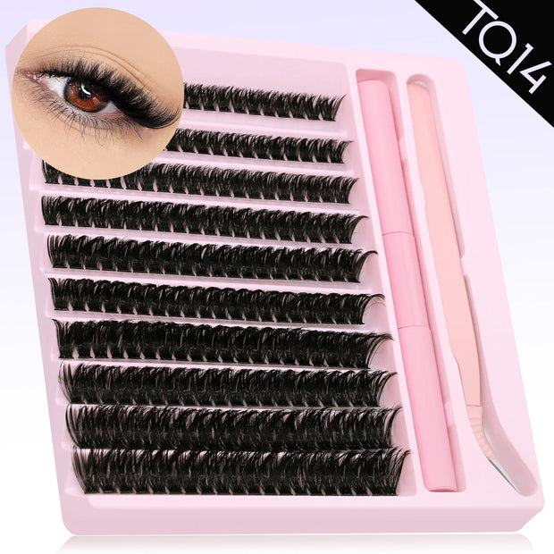 Eyelash Clusters Kit DIY Lash Extension Kit Lash Bond And Seal And Eyelash Tweezers With Waterproof Strong Hold - Luxe Ladies Moda