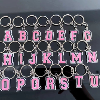 Cute Cartoon Pink Alphabet Keychains | A-Z Letter Keyrings for Personalized Style" - Luxe Ladies Moda