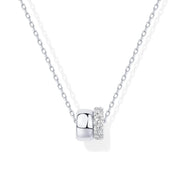 Women Luxury 14K Gold Plated Cubic Zirconia Rondelle Pendant Necklace Lady Girls Two-Toned Dainty Trendy Necklaces - Luxe Ladies Moda