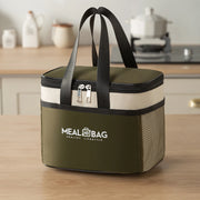 Portable lunch bag food insulated box Waterproof shoulder strap insulated box, hand-held lunch box bag, fresh aluminum DH - Luxe Ladies Moda