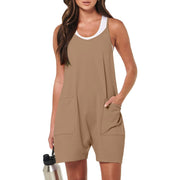 Jumpsuits For Women Summer Casual Sleeveless Adjustable Shoulder Strap Loose Rompers Women's Fashion Comfy Overalls Pants Shorts - Luxe Ladies Moda