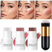 Blush Contour Highlighter Stick for Cheeks Eyes Lip Lightweight Dewy Finish Blush Stick Contour Natural Blusher Stick Makeup Set - Luxe Ladies Moda