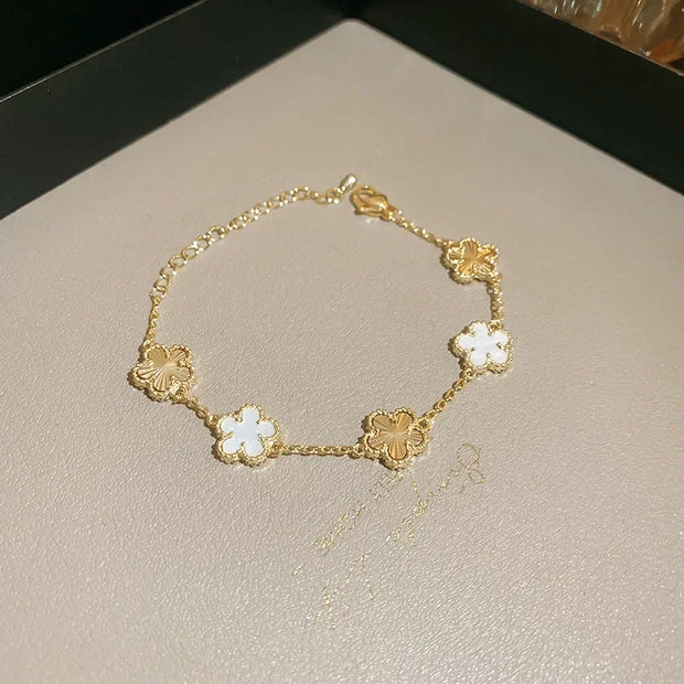 Shell Stone Flower Bracelet for Women Personalized Stainless Steel Bracelet - Luxe Ladies Moda