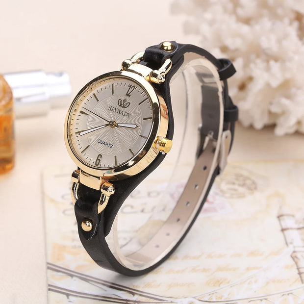 High Quality Women Watch Leather Strap Quartz Watches Ladies Casual Wristwatches Clock