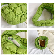 Mini Cloud Pleated Bags for Women Casual Quilted Handbag Nylon Padded Handle Bags Luxury Soft Puffy Bag Designer Underarm Bag - Luxe Ladies Moda