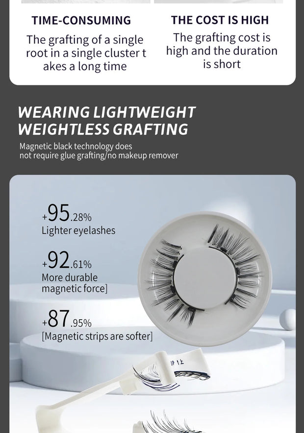 Reusable Magnetic Eyelashes with Applicator - Natural Wispy Lashes, No Glue Needed - Luxe Ladies Moda