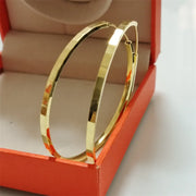 New Fashion18K Gold Plated Hoop Earrings For Women 925 Sterling Silver 2.0mm Fashion Earring 3/4/5/6CM - Luxe Ladies Moda
