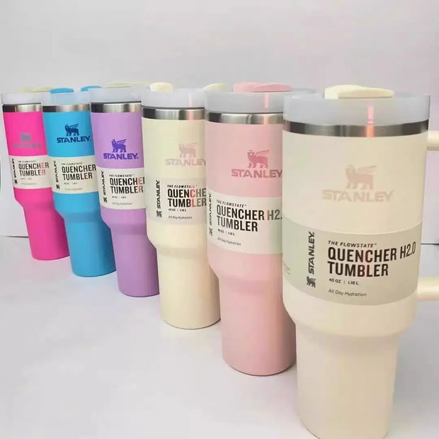 Stanley 30oz 40oz Insulated Tumbler With Lid and Straws Stainless Steel Coffee Tumbler with Handle Vacuum Leak Proof Coffee Cup - Luxe Ladies Moda