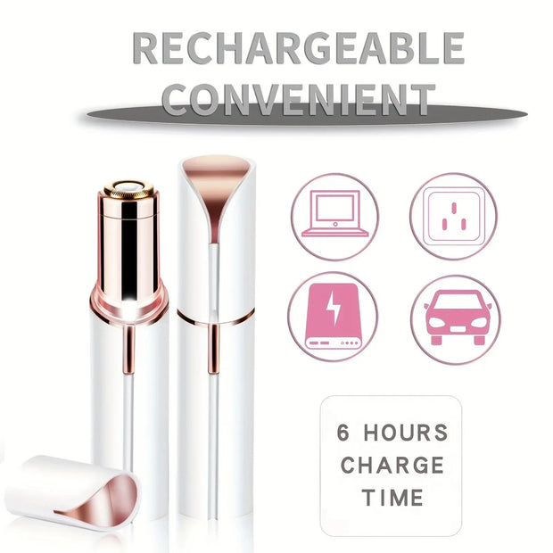 Portable Lipstick Shaped Electric Hair Remover For Women Painless And Effective Facial Hair Removal Home Razor Shaver Tool - Luxe Ladies Moda