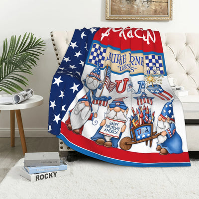 1pc American Independence Day Flag Blanket, Lightweight Plush Comfort Super Soft Flannel for Travel Home Decor
